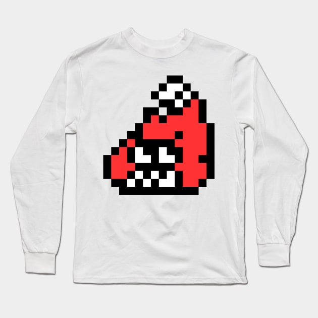 White 8-Bit FishFry Long Sleeve T-Shirt by muchuchubacca